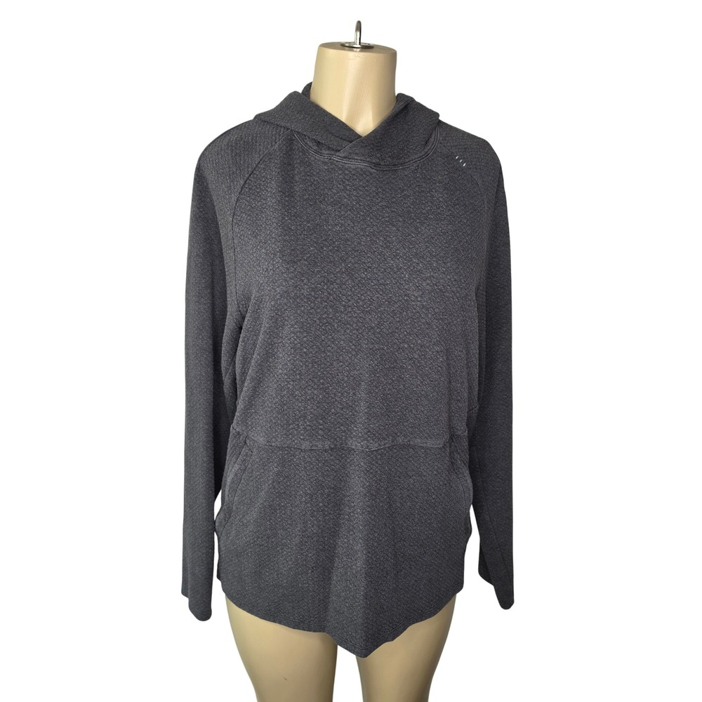 Lululemon Hoodie Women L Grey Engineered Warmth Pullover Waffle Knit Activewear